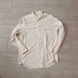 Calvin Klein Supima Stretch Slim Fit White Button Up Shirt 16 32/33 Large